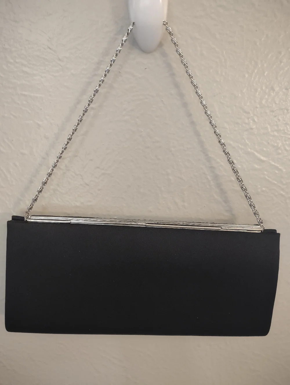Kate Landry Crystal Embellished Satin Evening Clutch